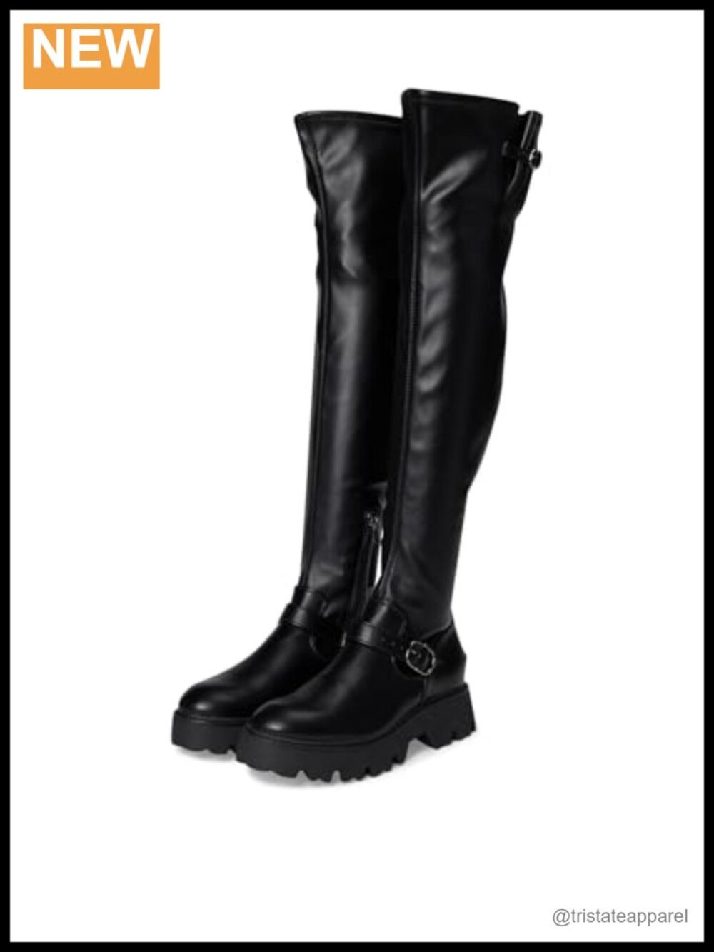 Over-the-Knee Boots Women's Chunky Sole PU